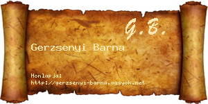 Gerzsenyi Barna névjegykártya