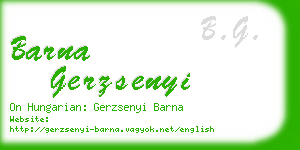 barna gerzsenyi business card